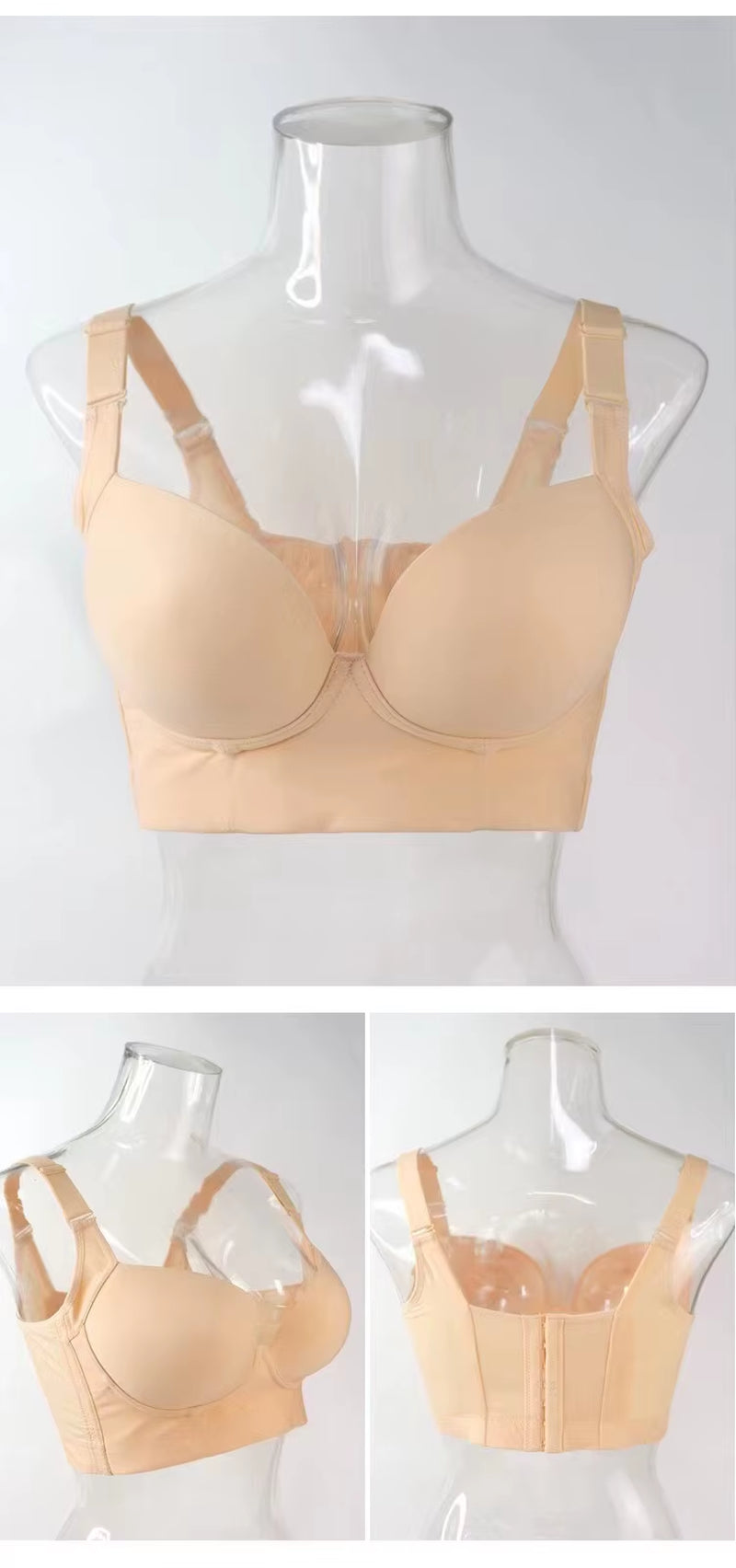 Wholesale Drop Shipping Breast Lift Invisible Anti-Slip Front Hook Strapless Wireless Bra Push up Strapless Front Buckle