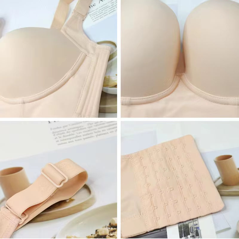 Wholesale Drop Shipping Breast Lift Invisible Anti-Slip Front Hook Strapless Wireless Bra Push up Strapless Front Buckle